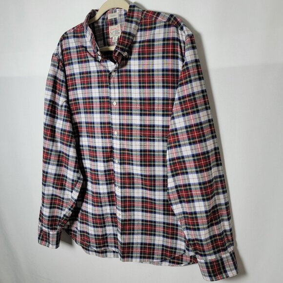 J.Crew The Broken In Oxford Cotton Outdoor Plaid Long Sleeve Button Up Shirt XL - Picture 4 of 10